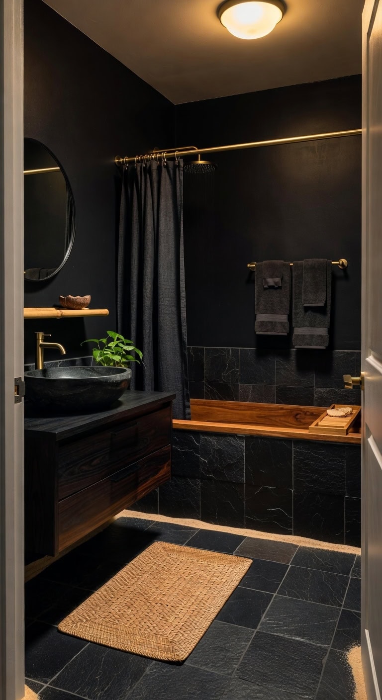 tropical black slate retreat