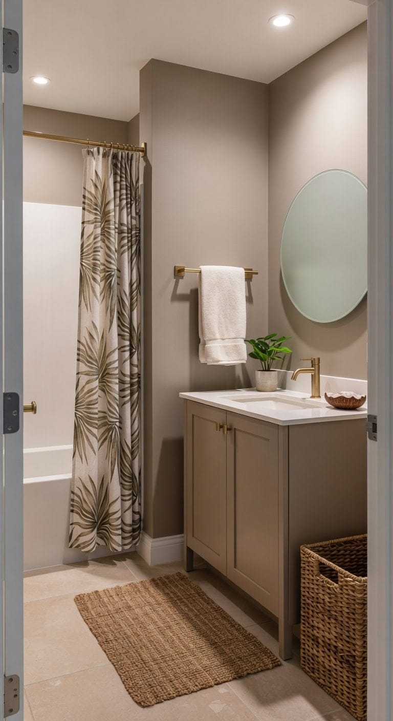 tropical spa inspired natural bathroom