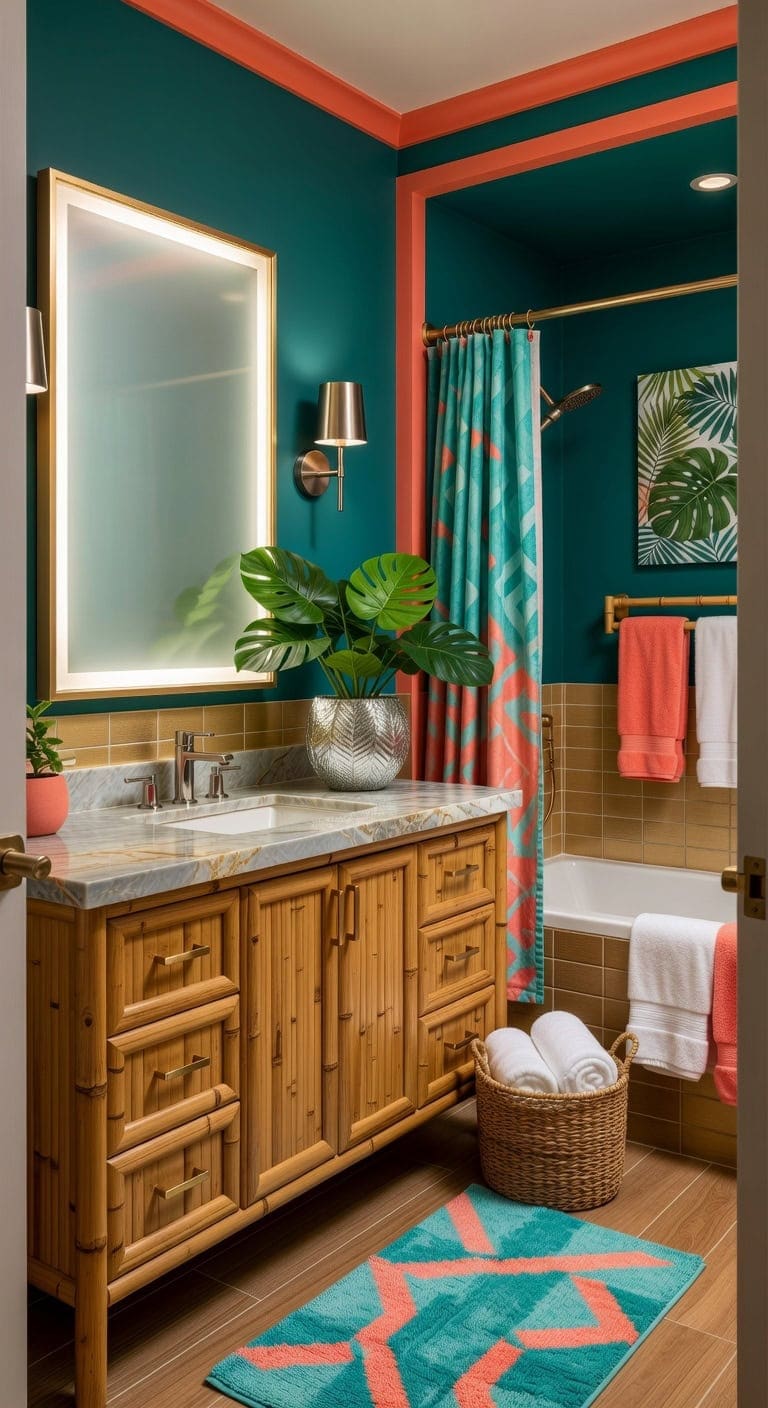 tropical teal coral oasis