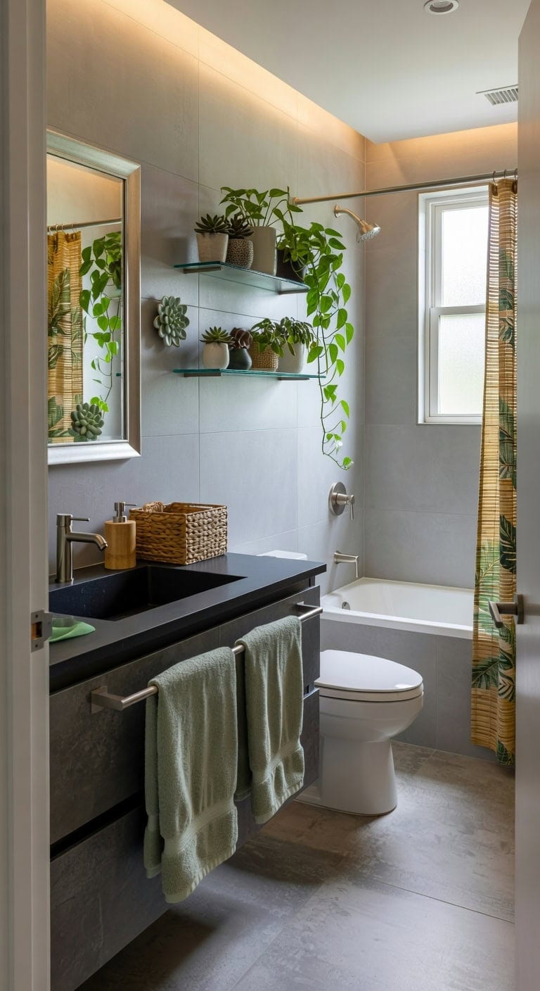 urban jungle succulent bathroom retreat