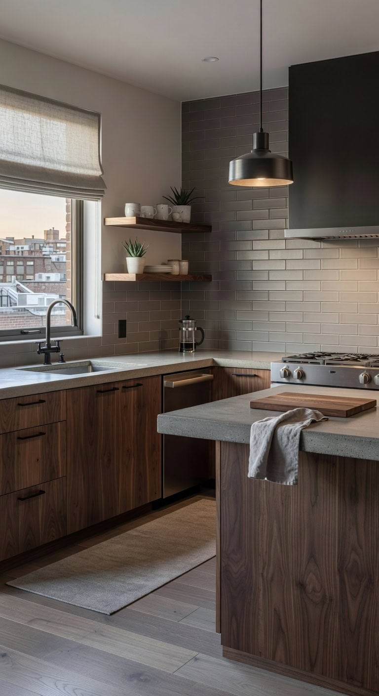 urban walnut matte black concrete