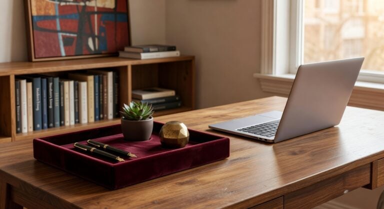 velvet lined desk organization trays