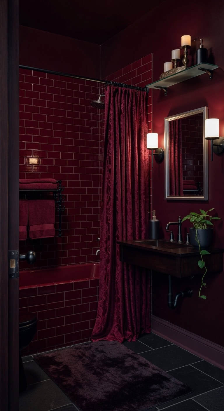 velvet plum gothic bathscape