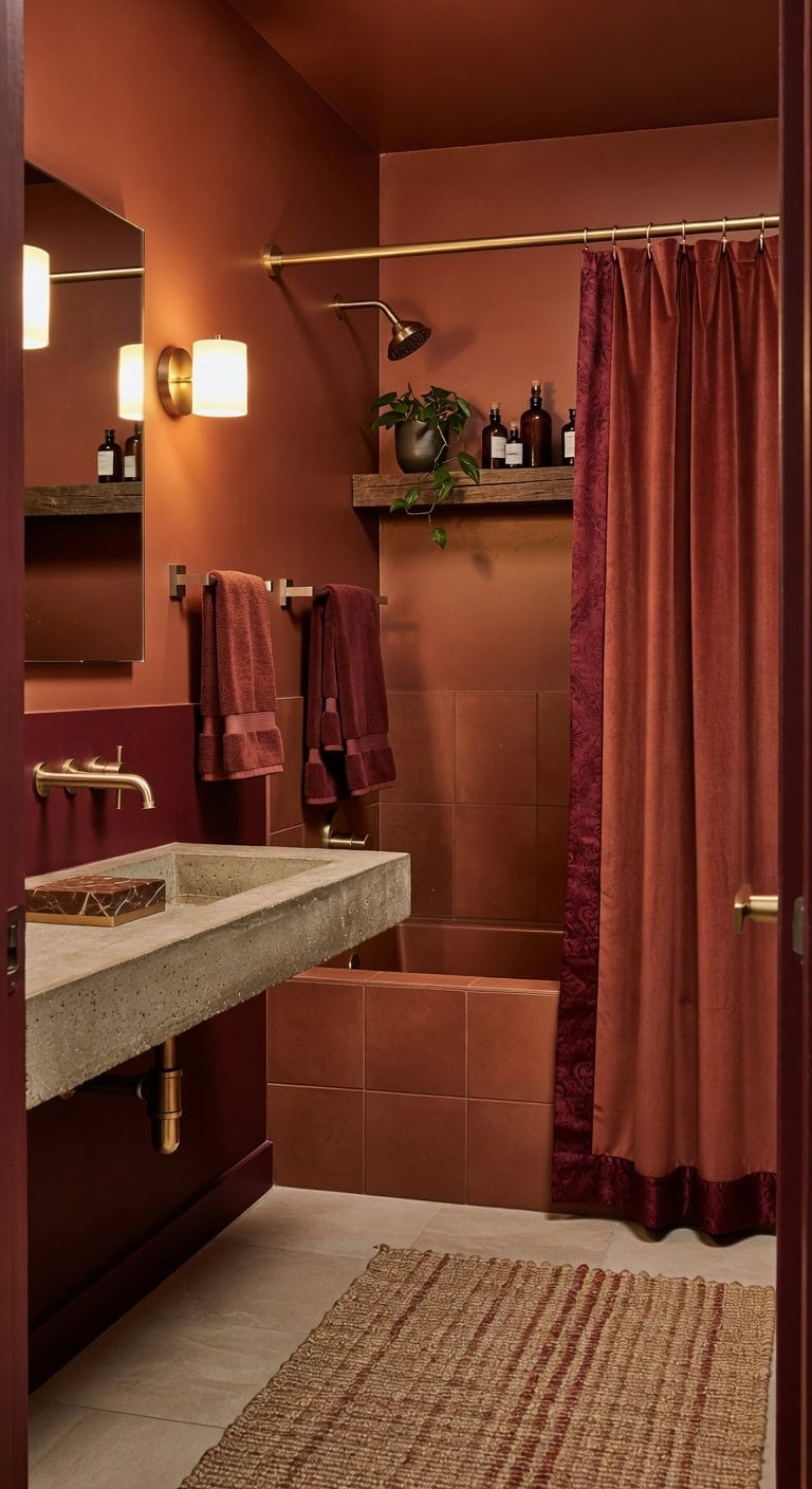 velvet rust and burgundy
