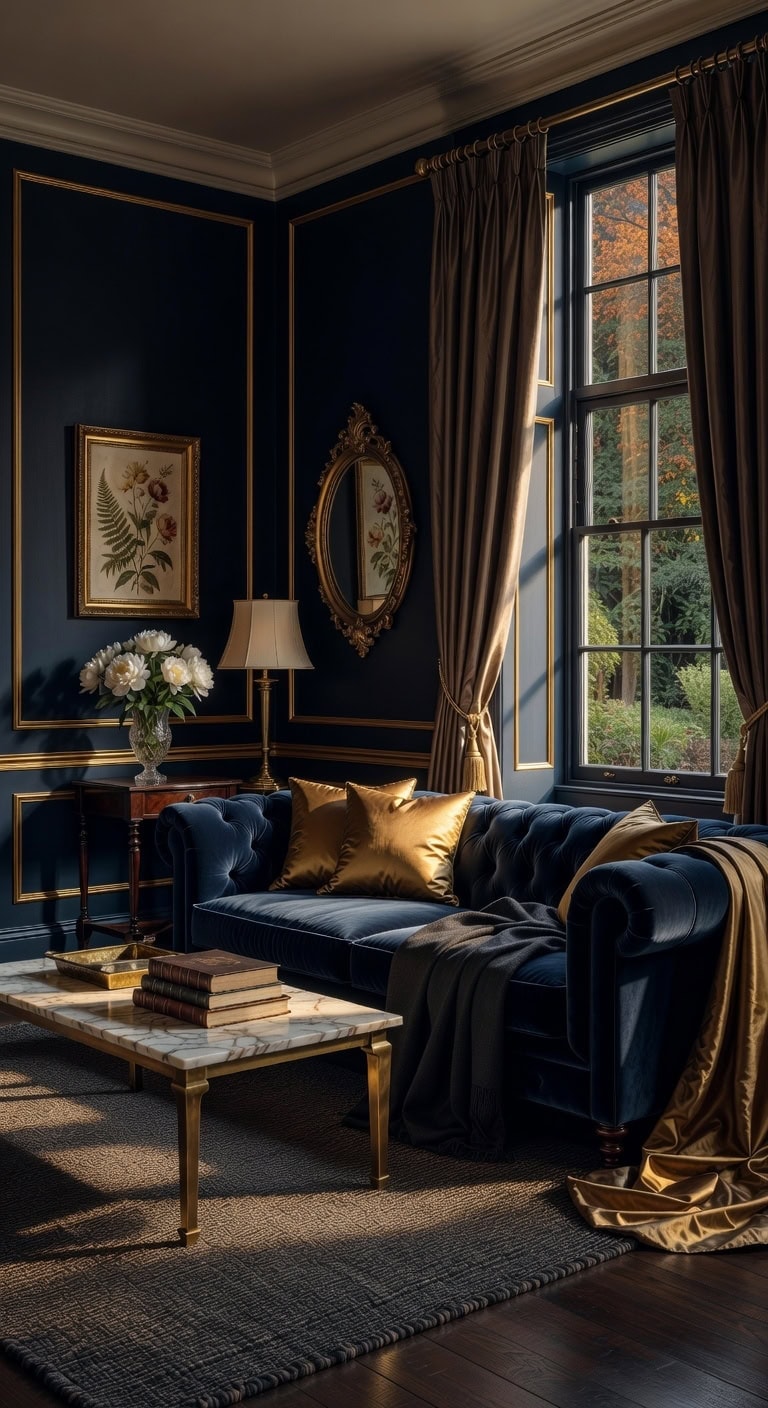 velvet tufted navy elegance