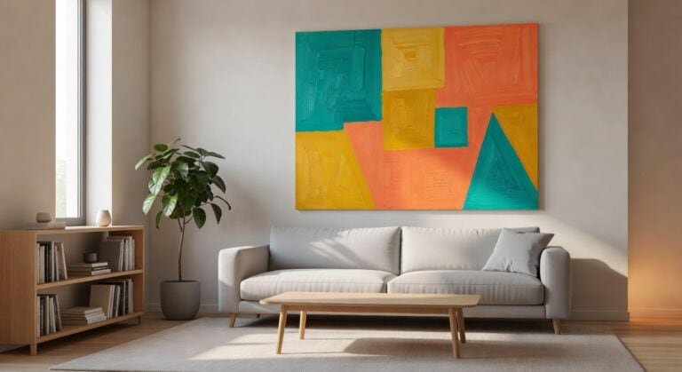 vibrant color block wall art