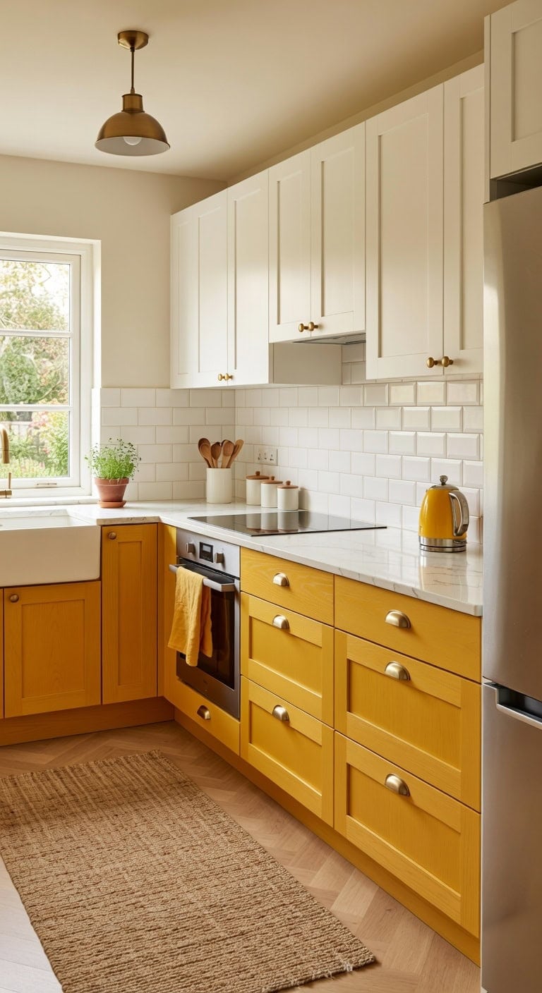 vibrant contrast driven kitchen design