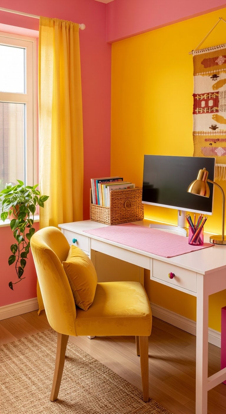 vibrant cozy inspiring creative workspace