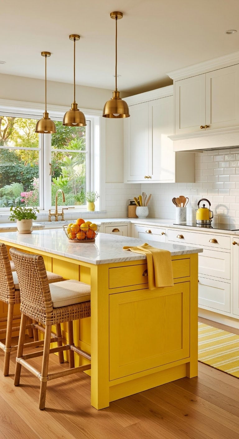 vibrant kitchen island focal point