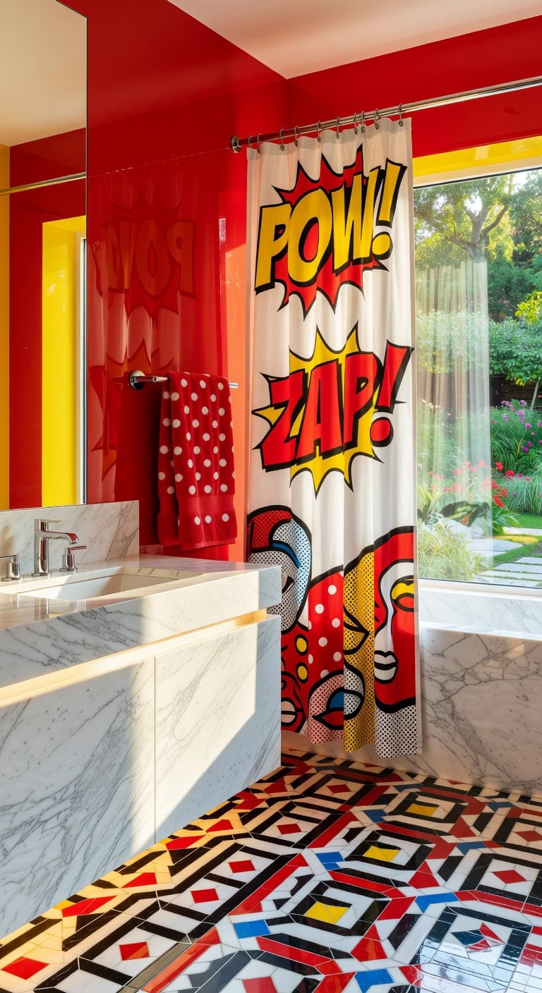 vibrant multicolor playful bathroom designs