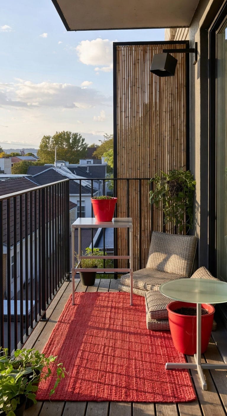 vibrant red fiberglass planter