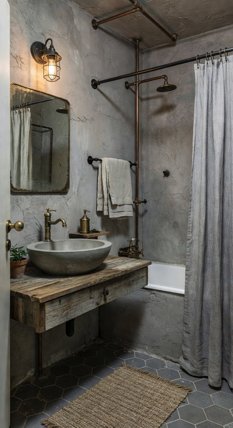 vintage industrial grey brass