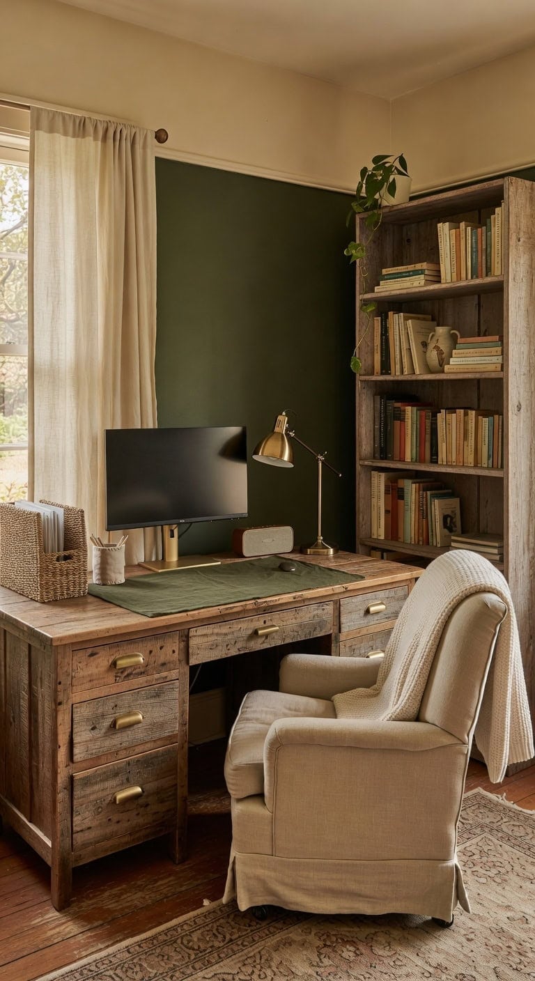 vintage inspired eclectic personalized office space