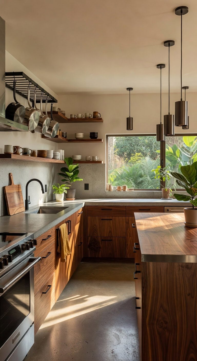 walnut concrete matte black