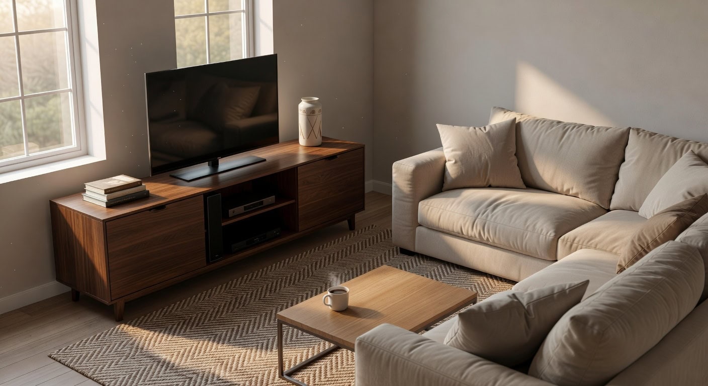 walnut grain fluted design storage options