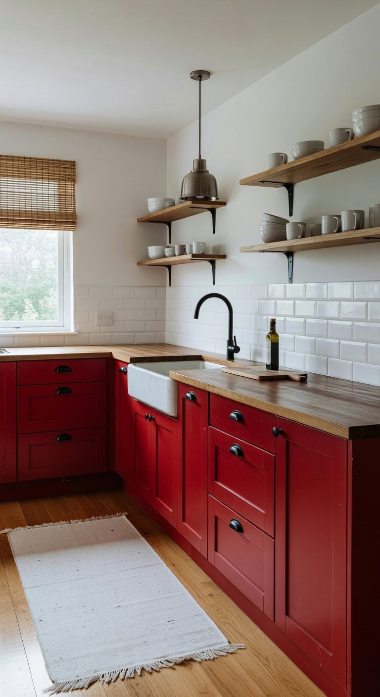 warm airy rustic kitchen display