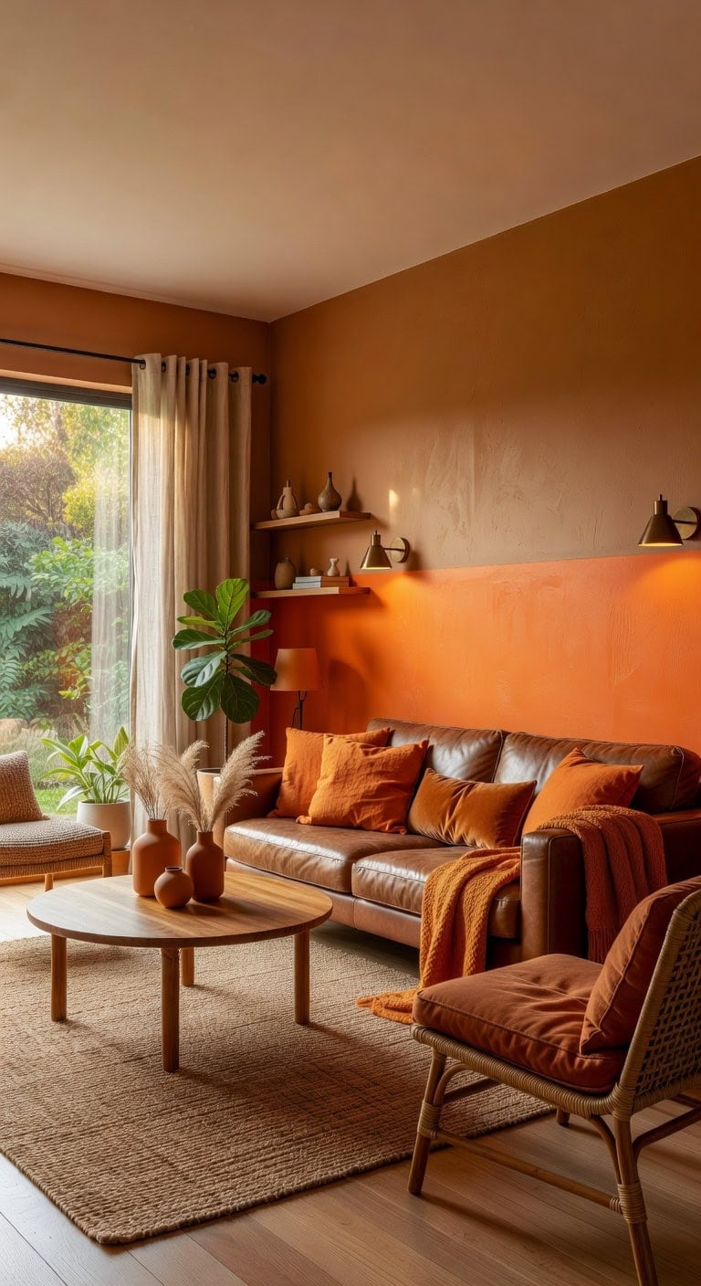 warm bold textural color blocking