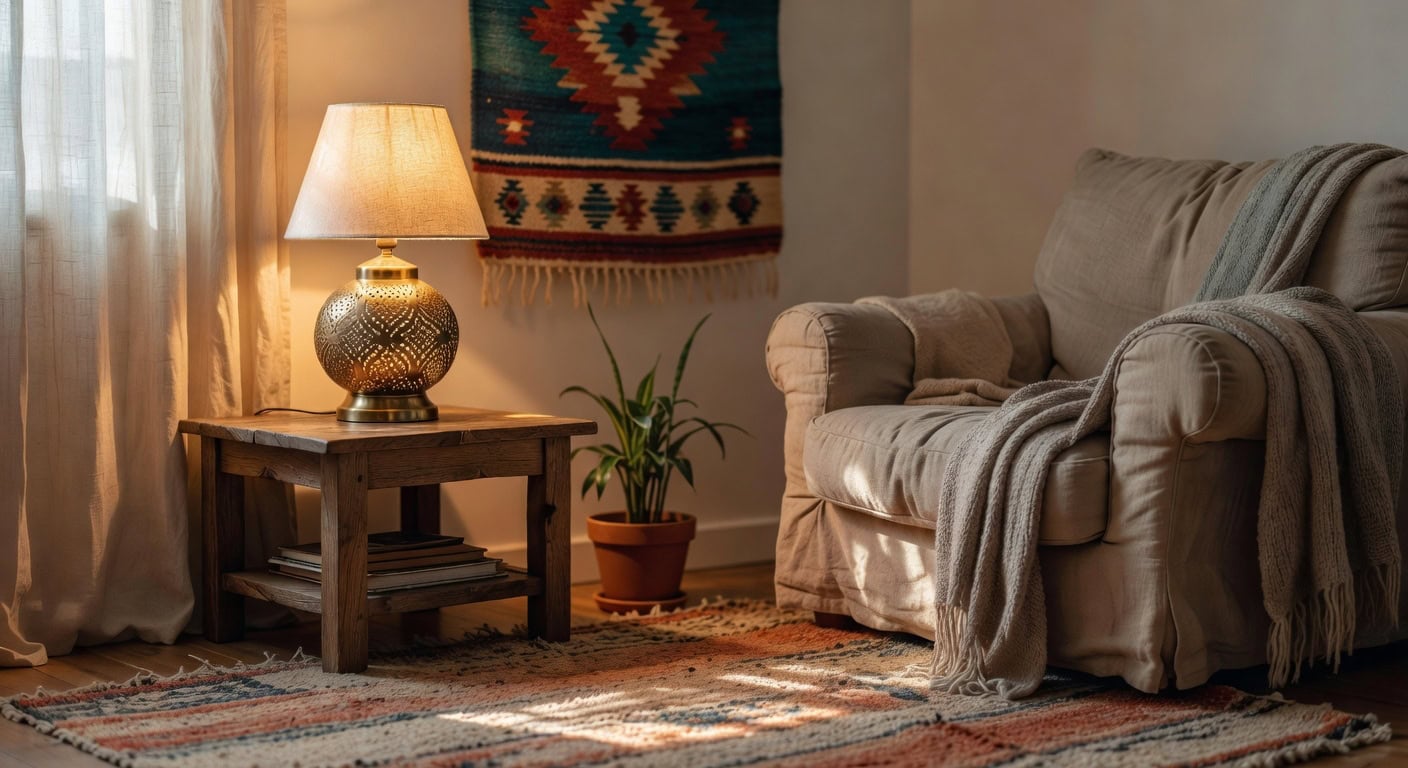 warm brass linen shades adjustable lighting