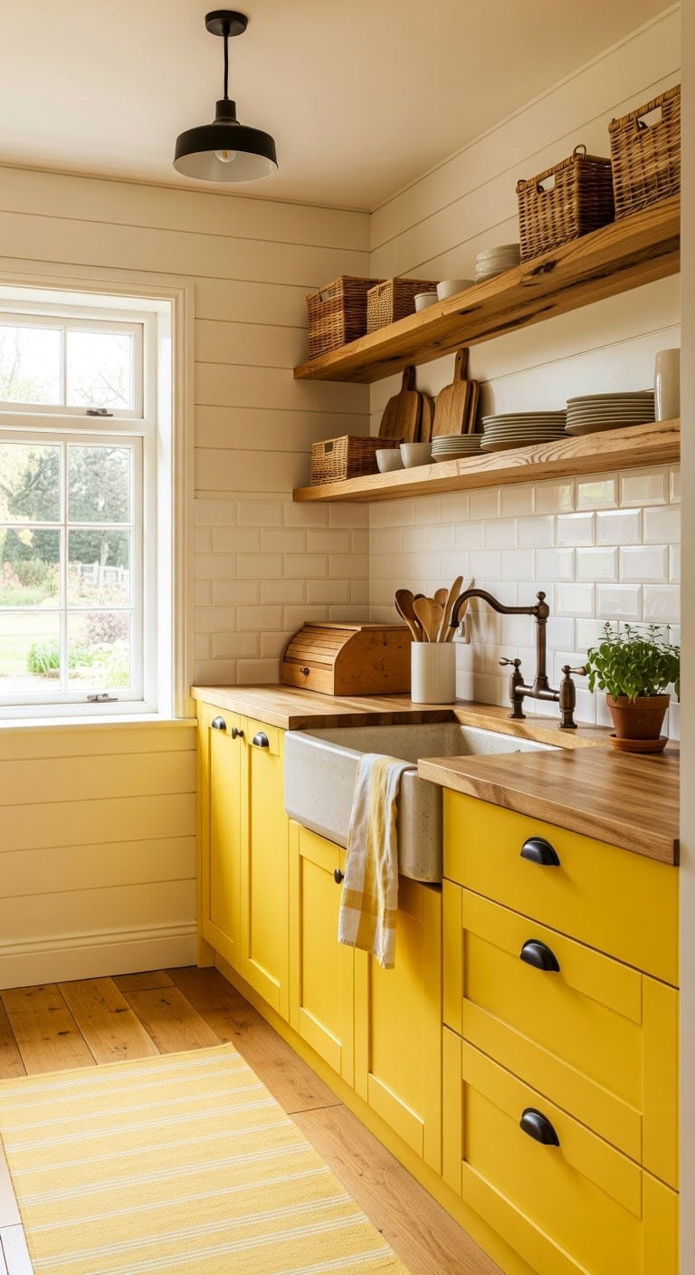 warm collected cheerful farmhouse kitchen
