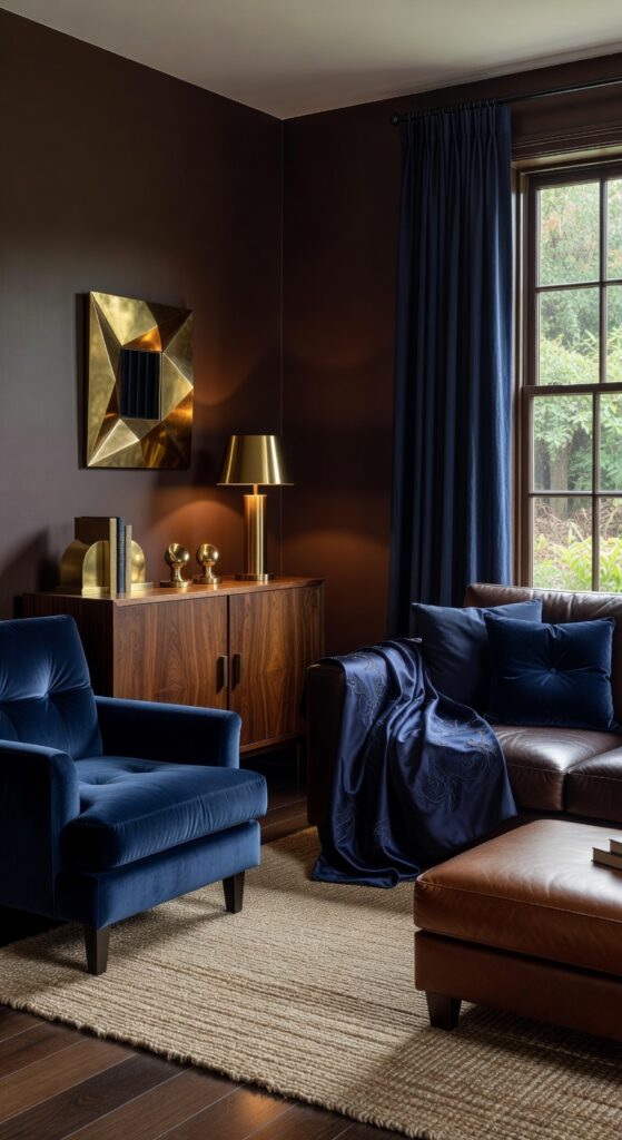 23 Brown and Blue Living Room Ideas for Warm, Cool Contrast