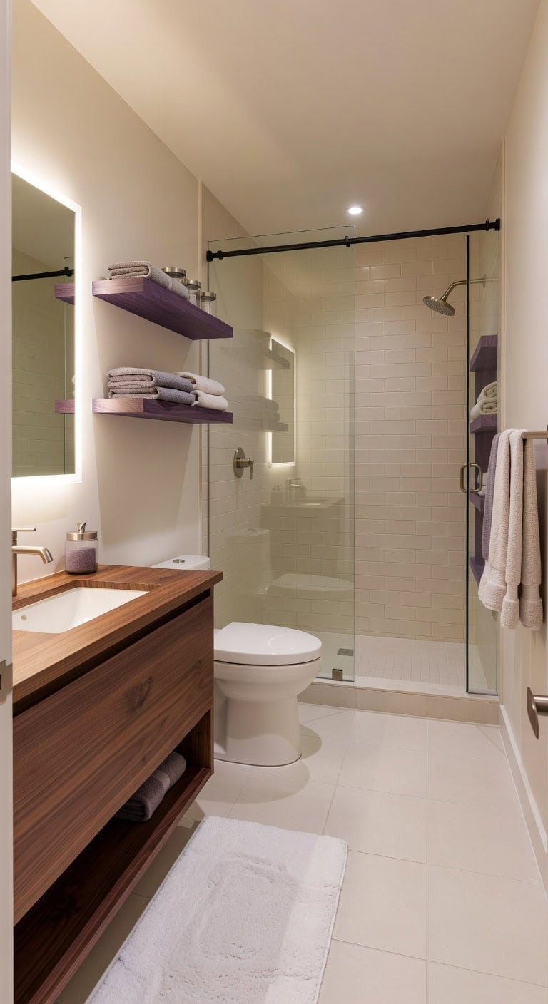 warm cozy functional stylish bathroom