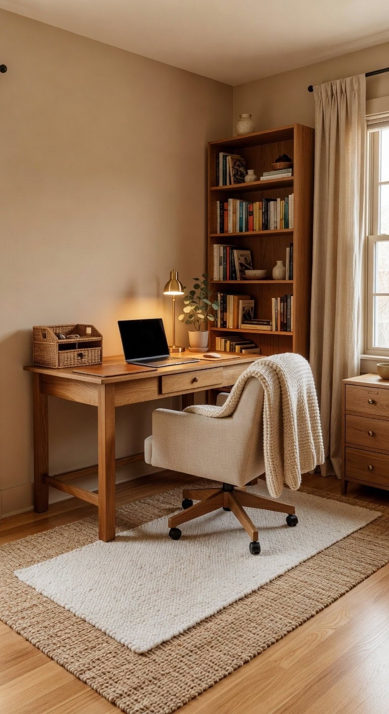 warm cozy grounded workspace for productivity