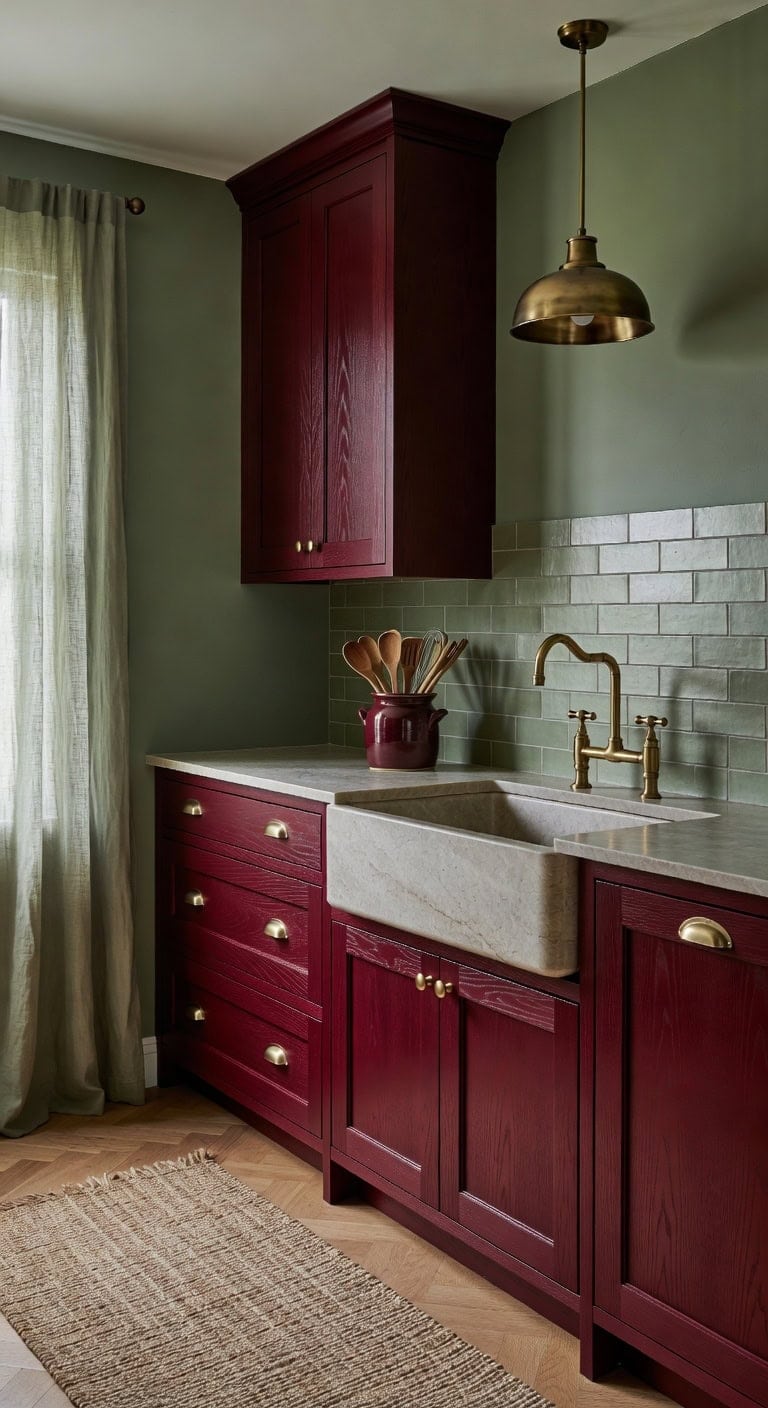 warm grounded layered sophisticated kitchen palette