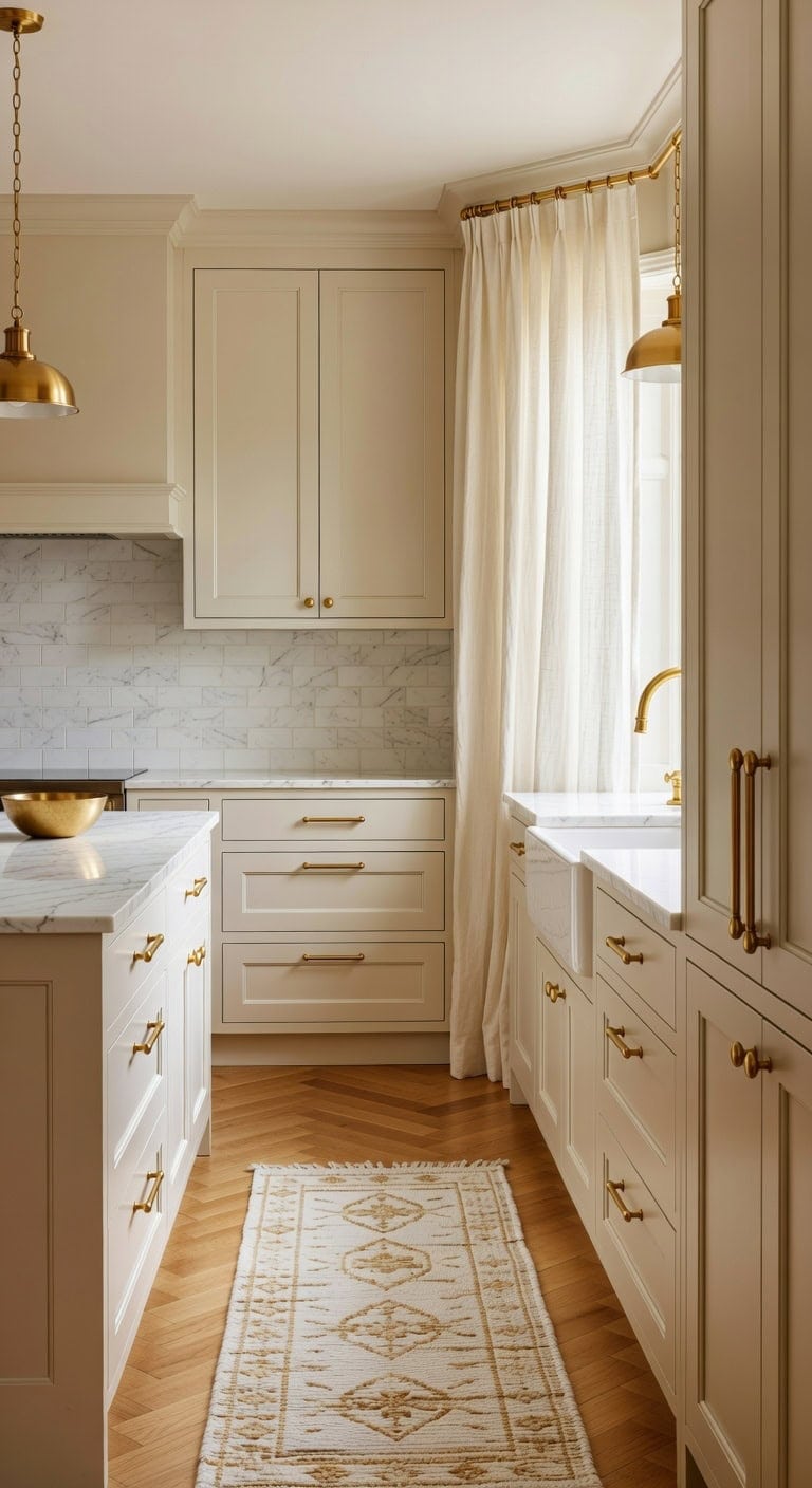 warm layered collected timeless kitchen