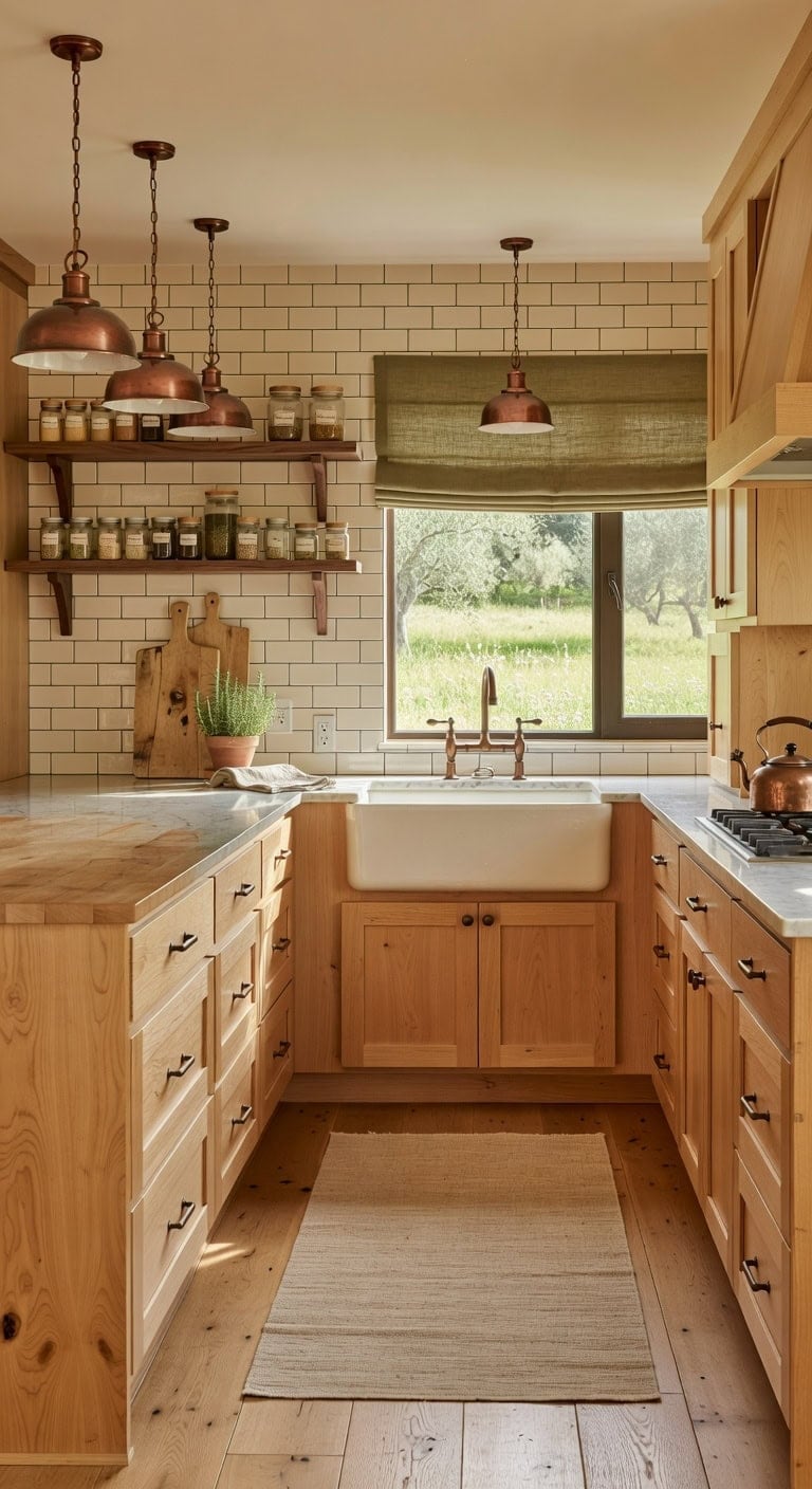 warm maple farmhouse kitchen