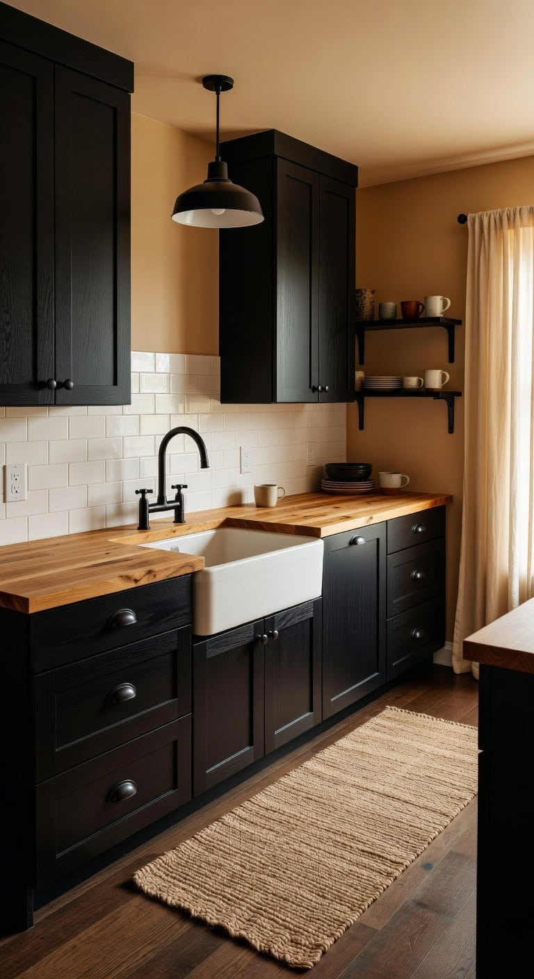 warm modern bold cozy kitchen