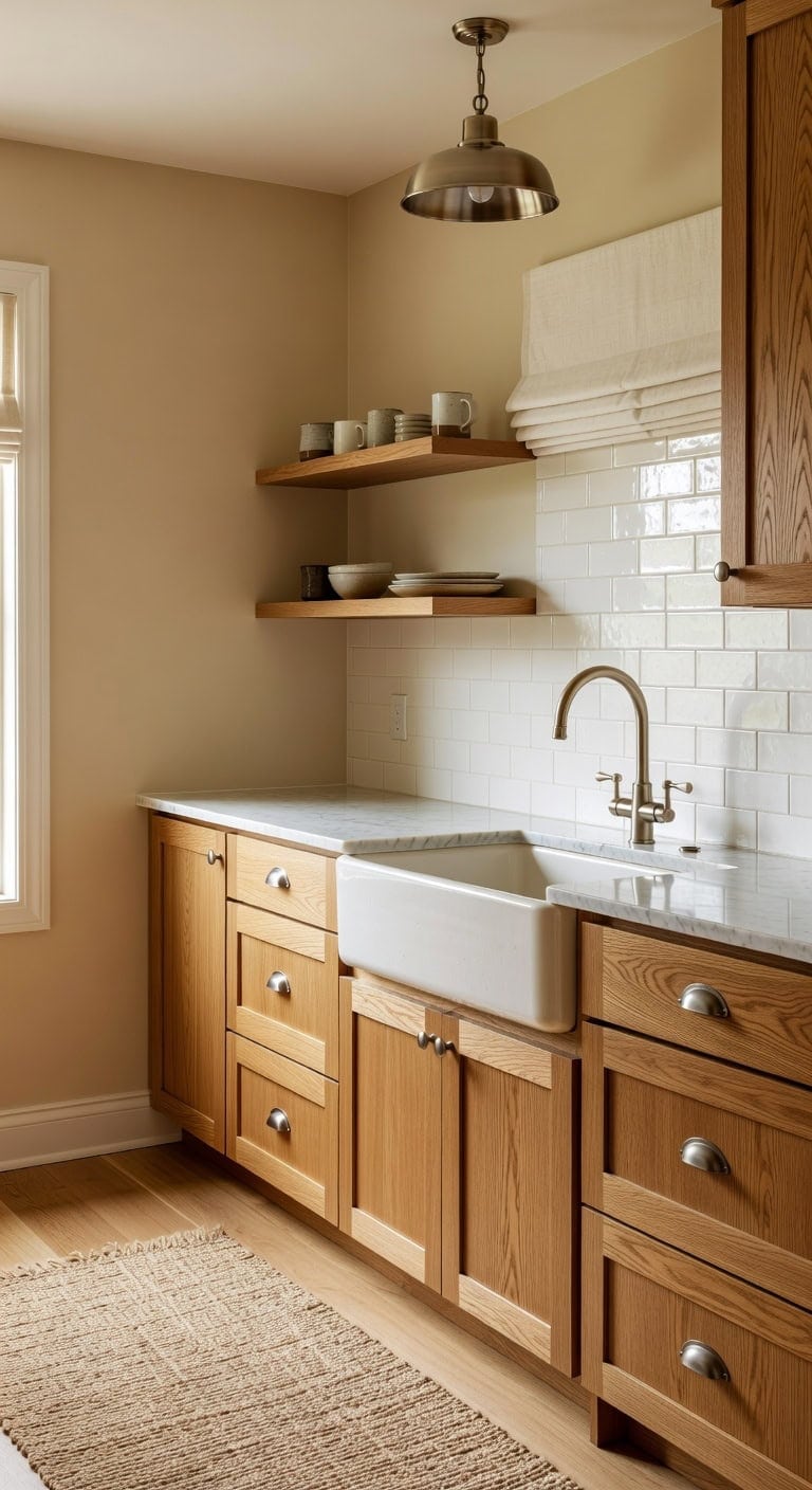 warm natural collected cozy kitchen