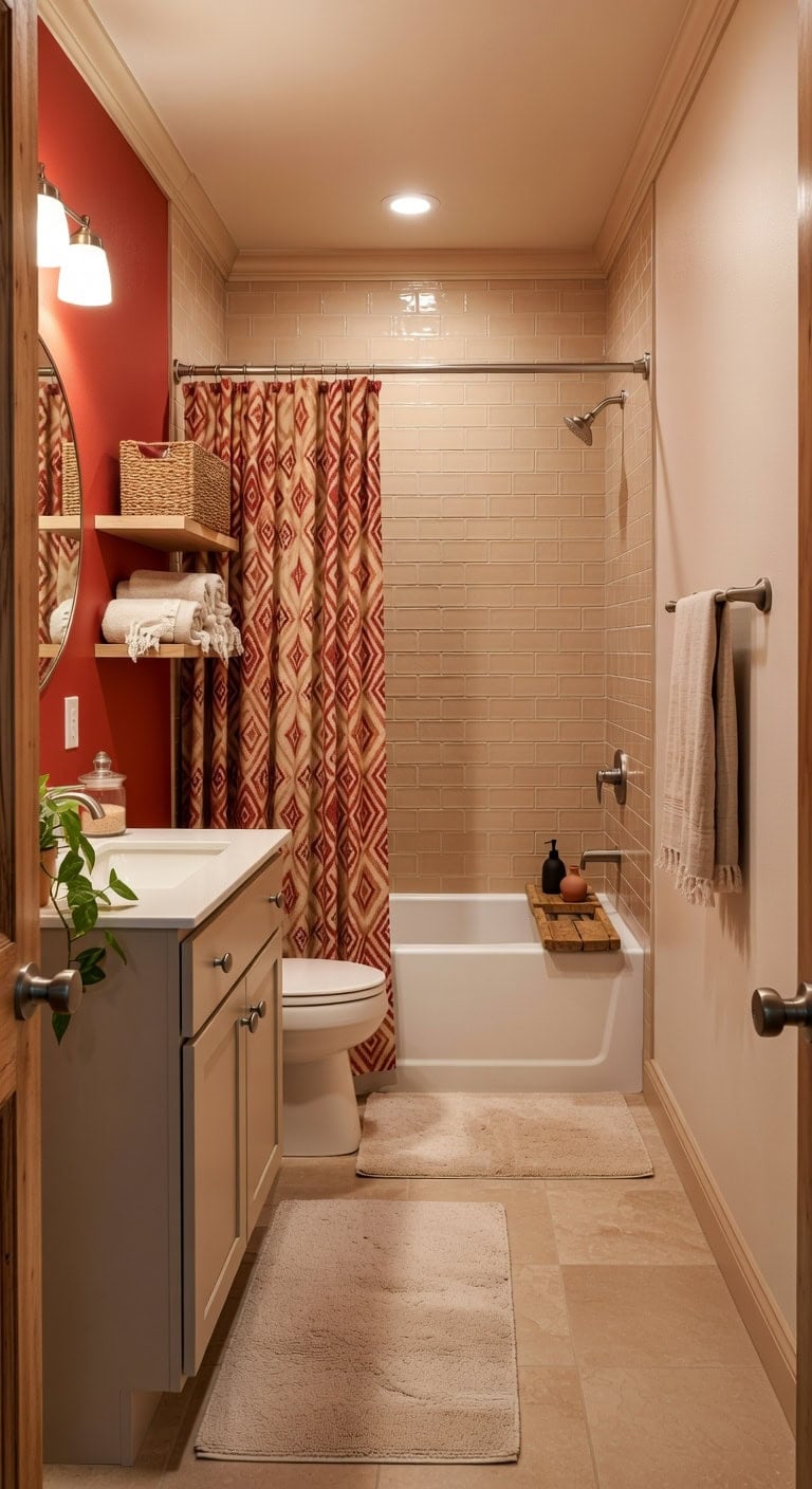 warm red and beige retreat
