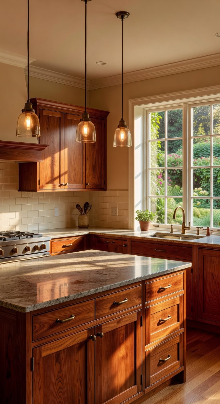 warm rich kitchen cabinet inspiration