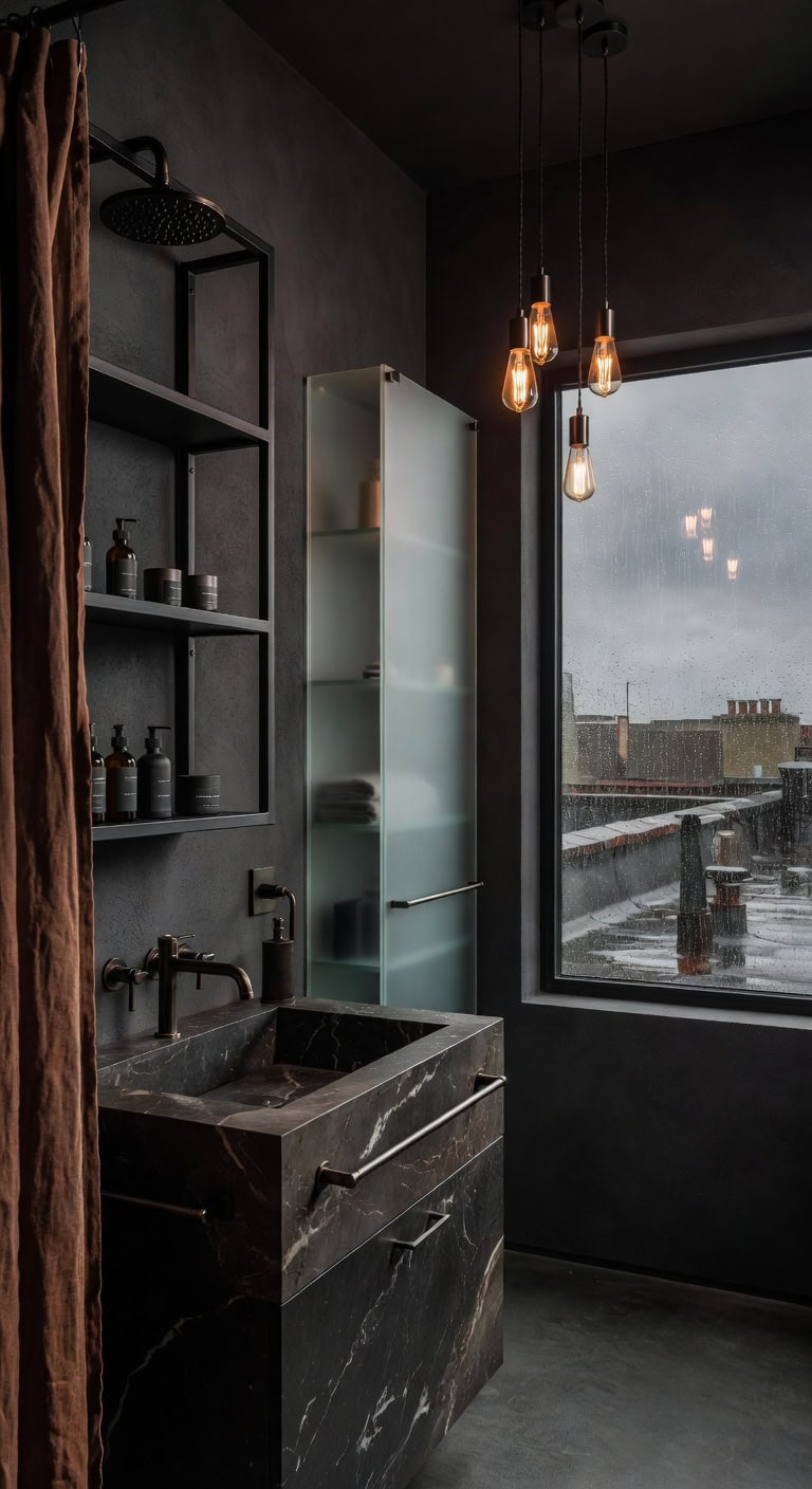 warm rustic bathroom design
