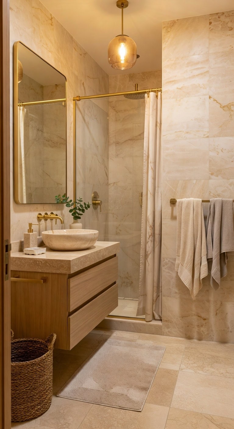 warm tone marble spa retreat