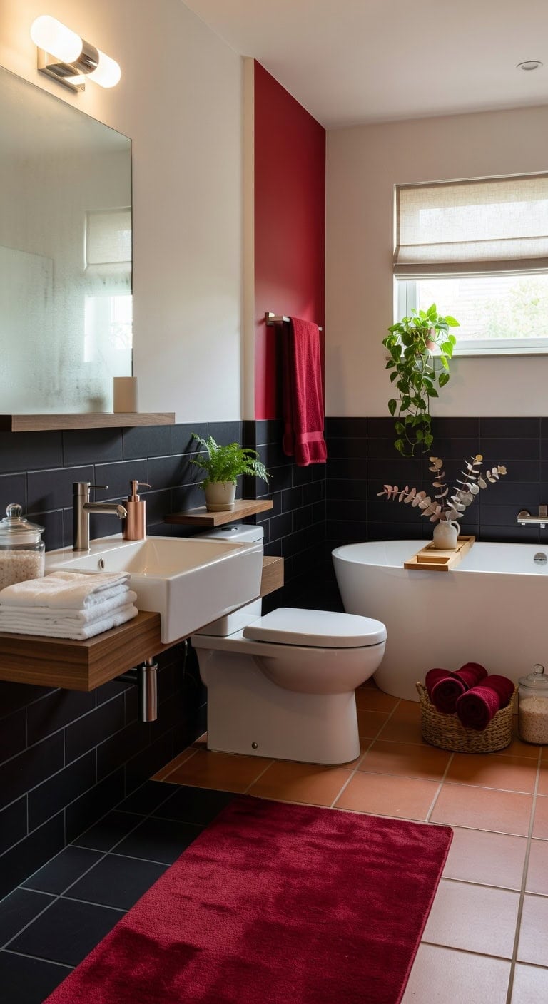 warm welcoming textural bathroom sanctuary