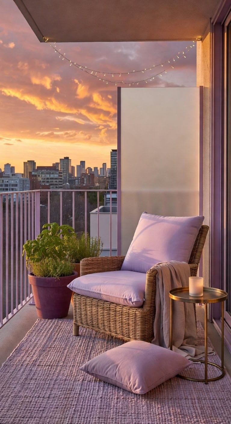 weather resistant lavender outdoor nook