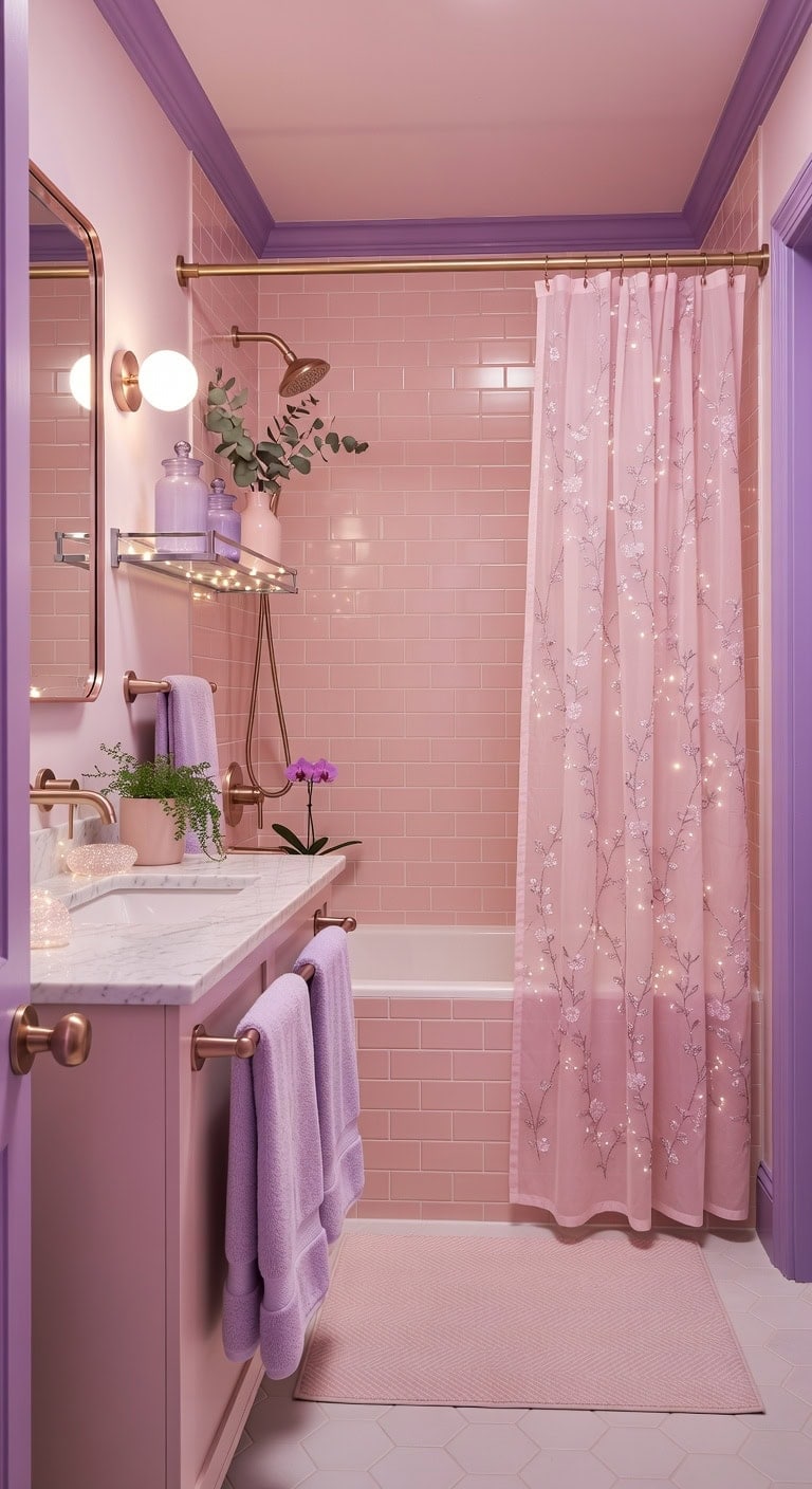 whimsical pink purple fairybathroom