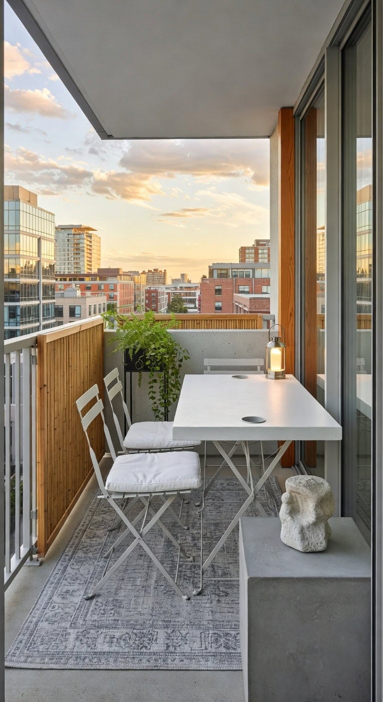 white concrete caf style balcony
