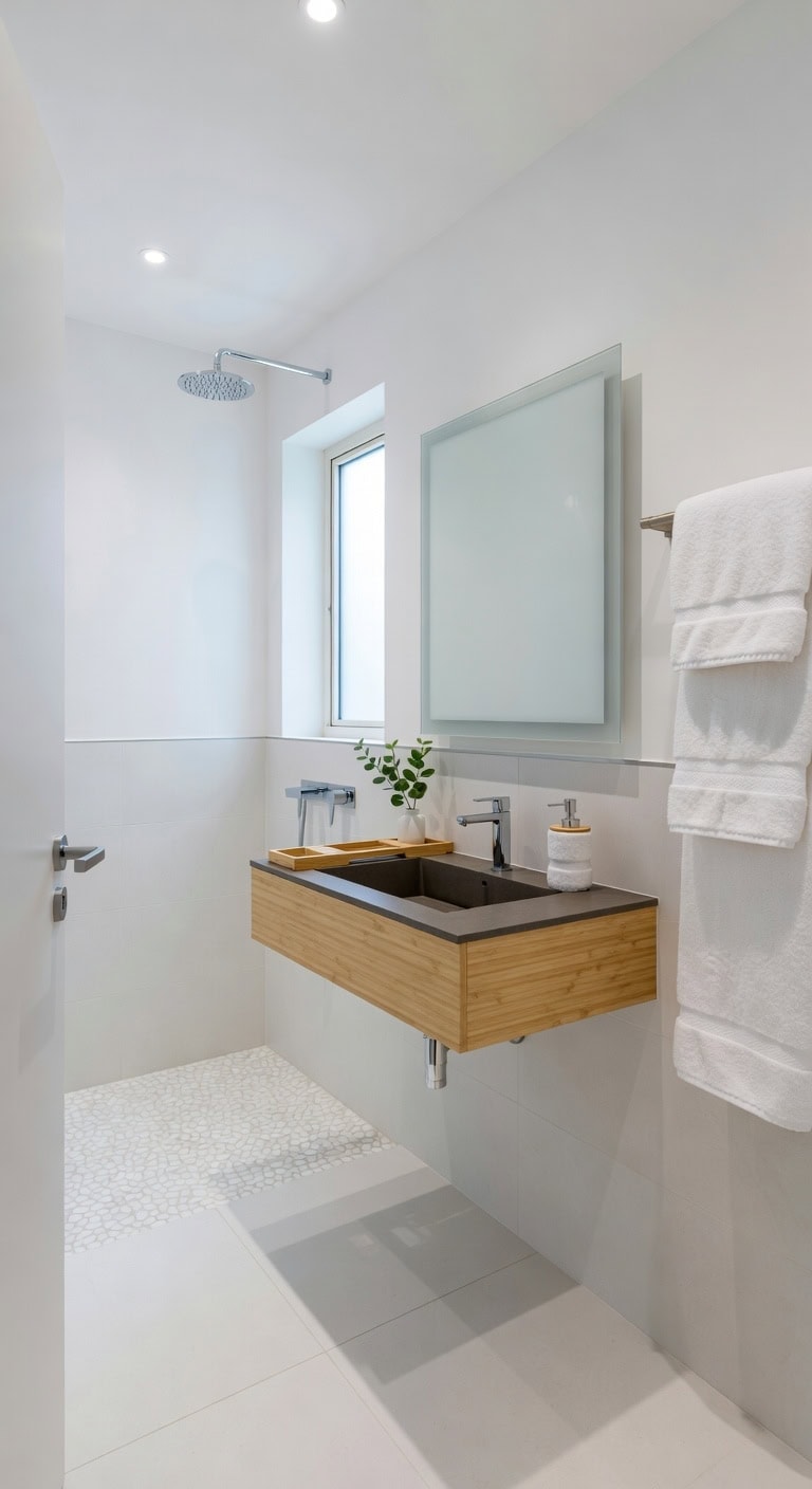 white pebble minimalist spa