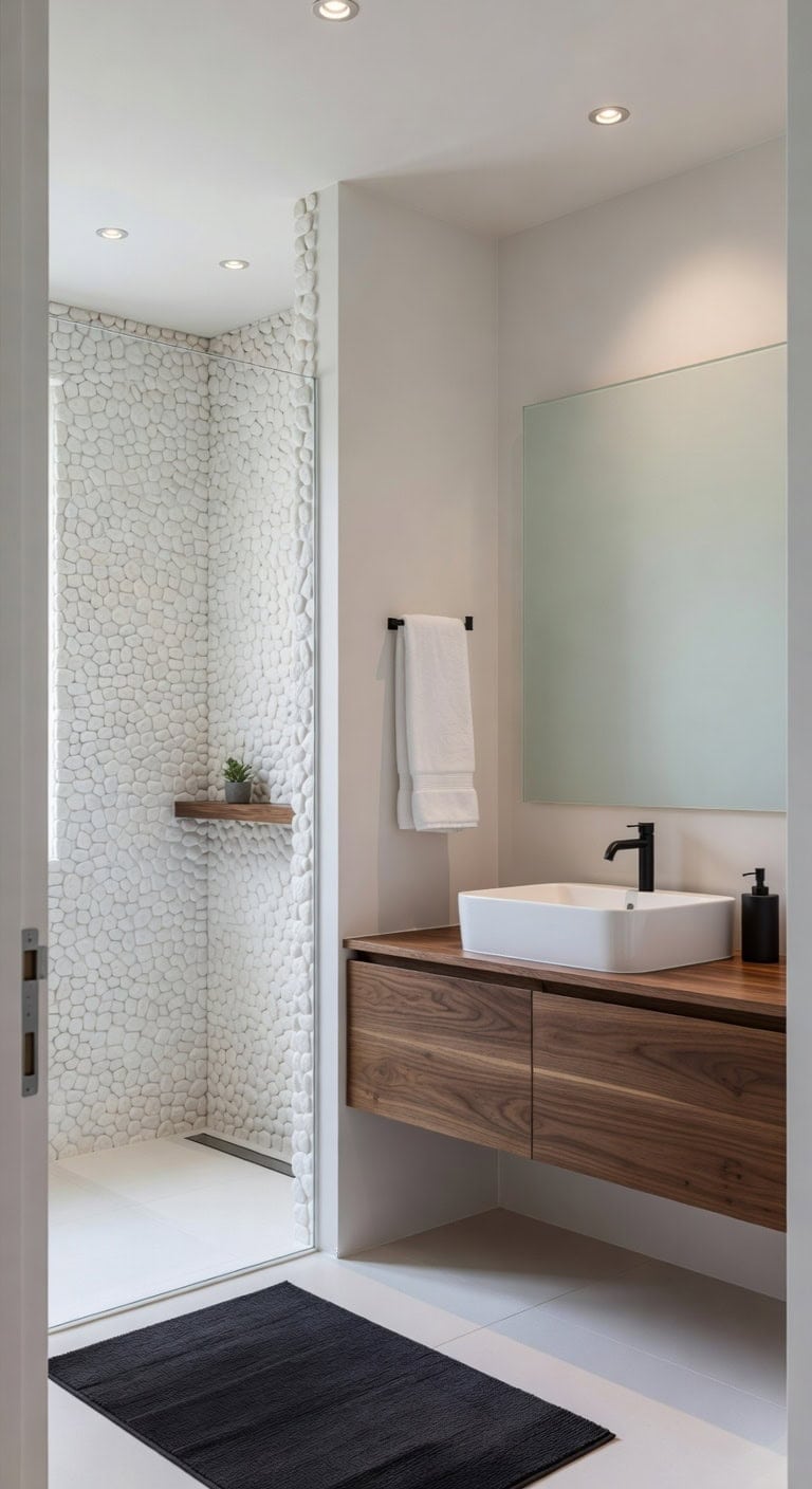 white pebble spa contrast