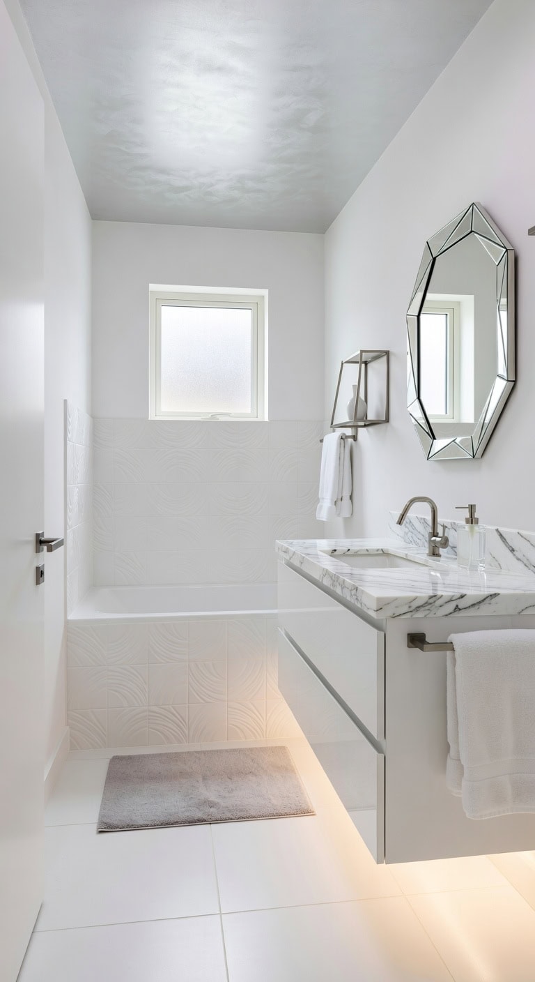 white silver modern bathroom