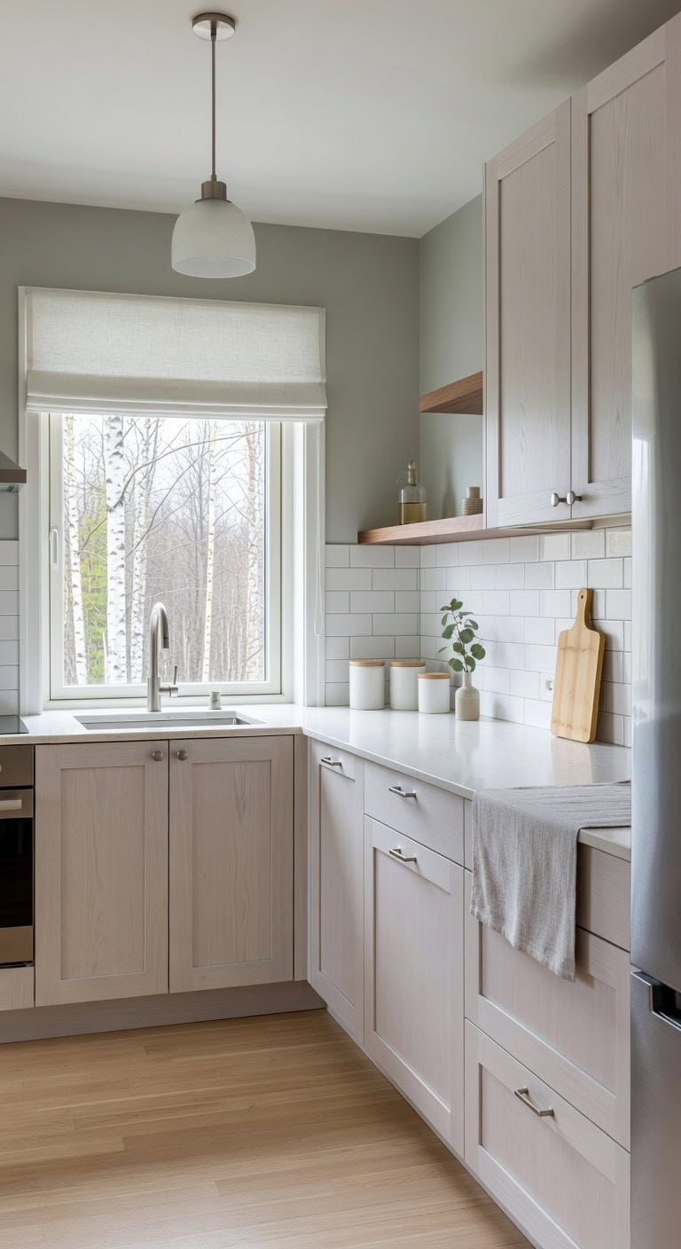 white washed hickory kitchen serenity