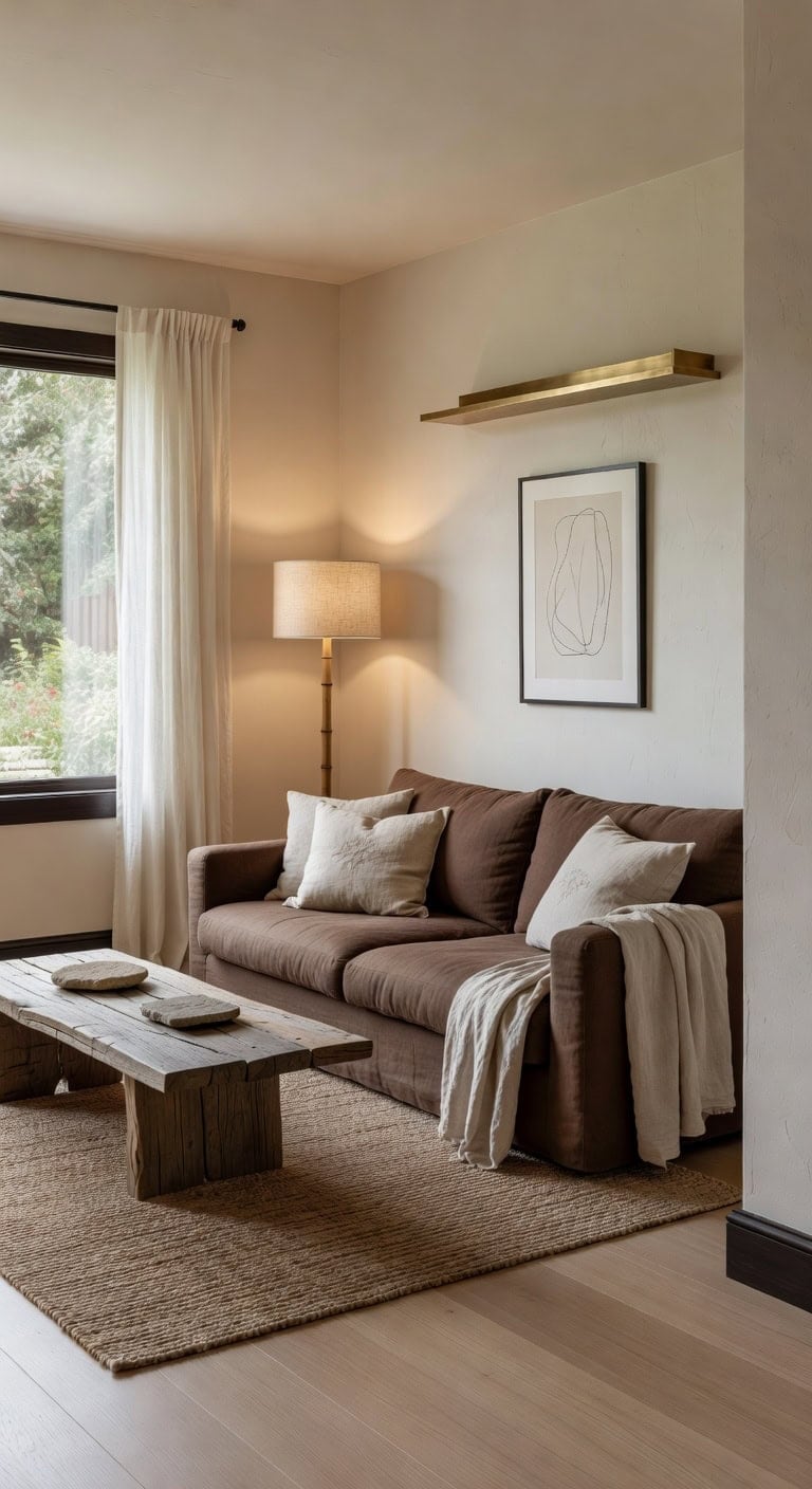 zen bamboo neutral living room