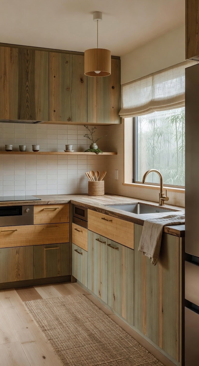 zen cedar bamboo kitchen