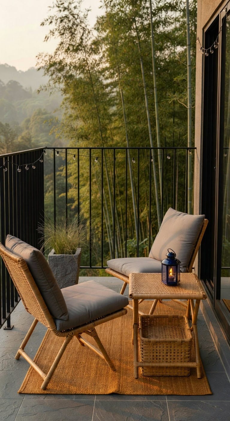 amber gray tranquil balcony retreat