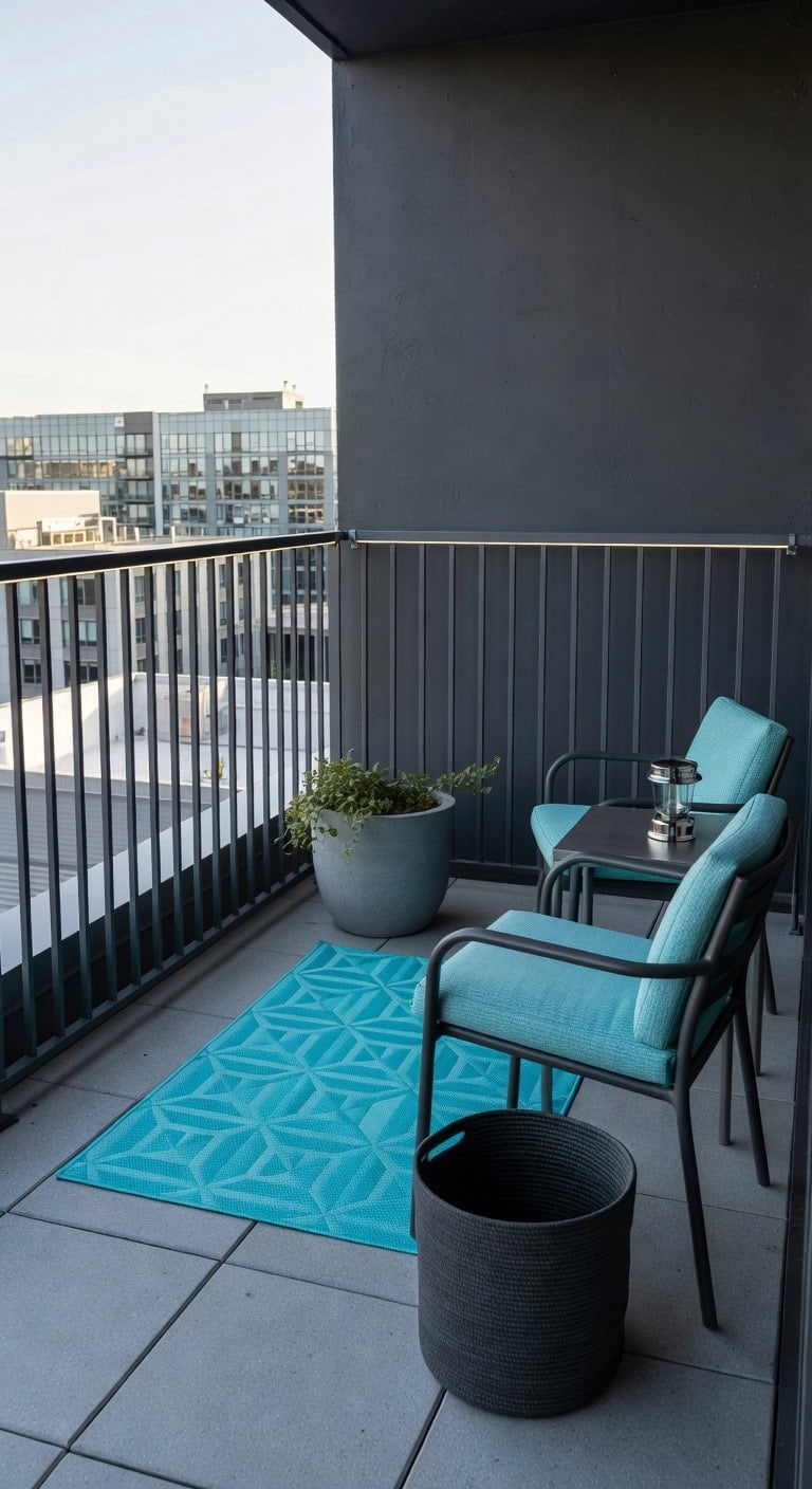 aqua charcoal urban retreat