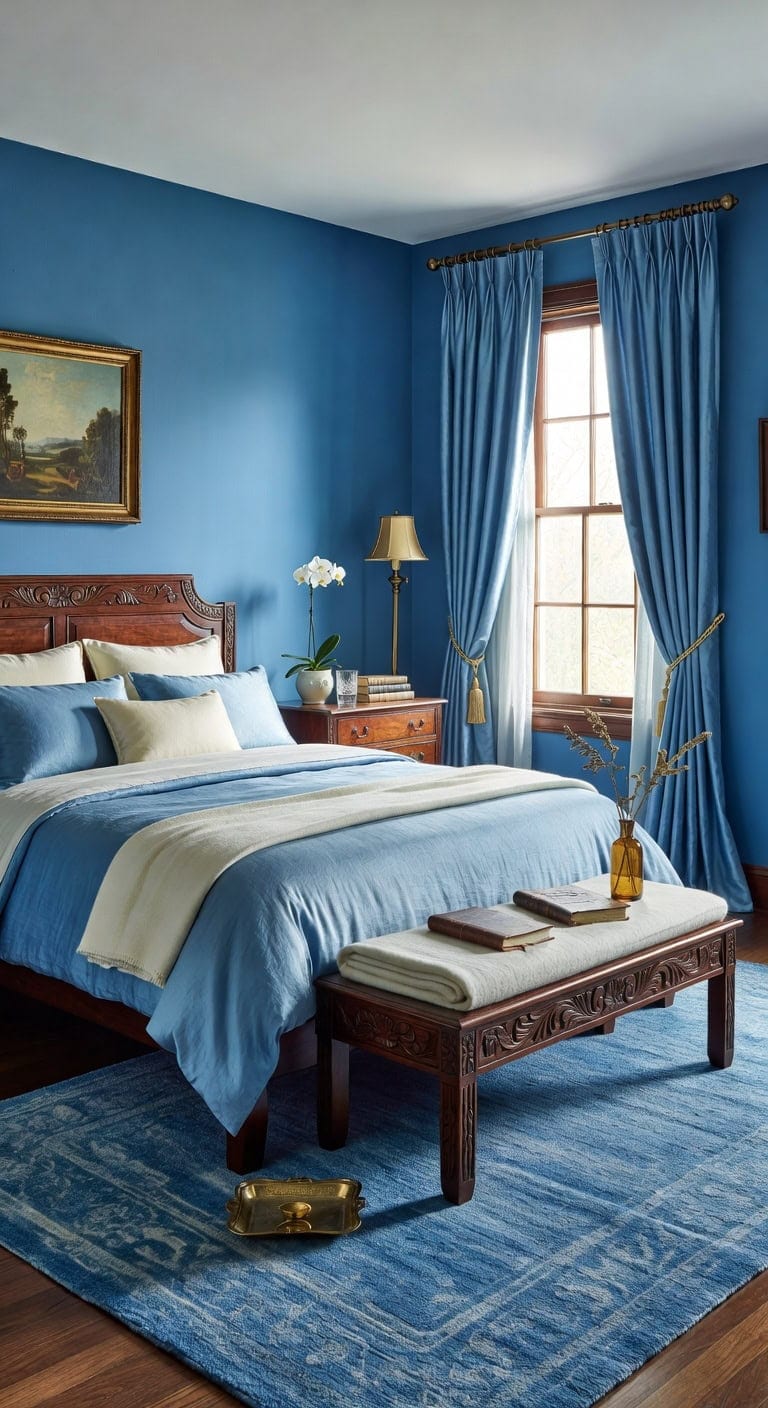 azure blue traditional bedroom