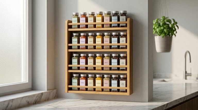 bamboo wall mounted spice racks
