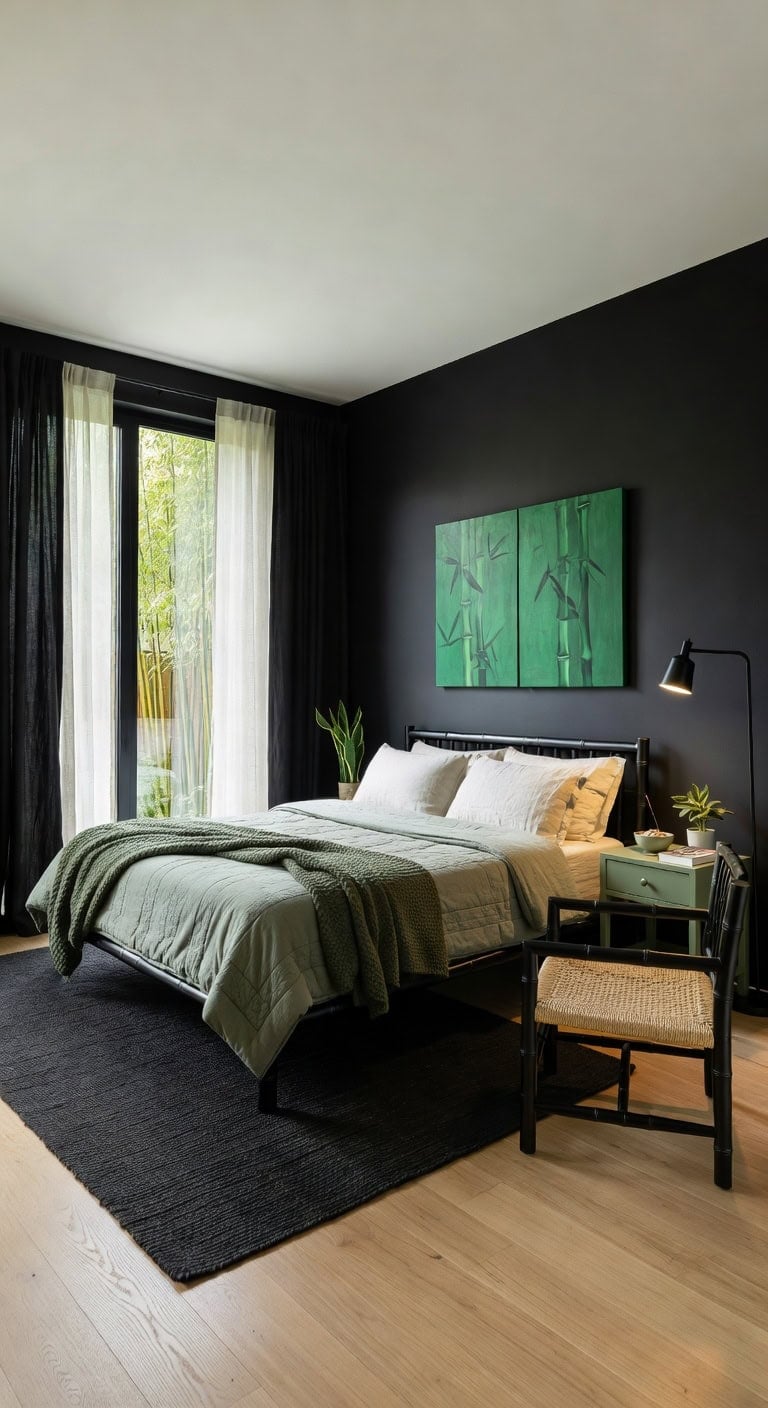 black bamboo zen bedroom
